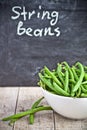 Green string beans in a bowl Royalty Free Stock Photo