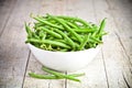 Green string beans in a bowl Royalty Free Stock Photo