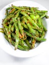 Green string beans chinese dish Royalty Free Stock Photo