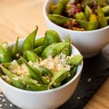 Green string beans chinese dish with spices Royalty Free Stock Photo