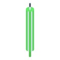 Green striped candle icon, isometric style Royalty Free Stock Photo