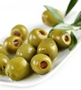 Green Stuffed Olives Royalty Free Stock Photo