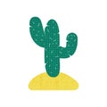 Green stylized cactus on white background Royalty Free Stock Photo