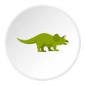 Green styracosaurus dinosaur icon circle