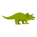 Green styracosaurus dinosaur icon