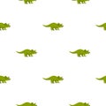 Green styracosaurus dinosaur pattern seamless