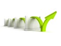 Green success arrow overcome barriers Royalty Free Stock Photo