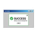 Green success notification. Old interface message. Royalty Free Stock Photo