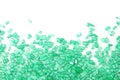 Green sugar sprinkles on white