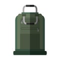 Green suitcase packback travel bag tourist shadow