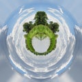 Green summer landscape in the shape of a planet Royalty Free Stock Photo