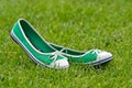 Green summer shoes