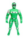Green superhero isolated