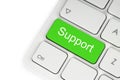 Green support keyboard button Royalty Free Stock Photo