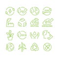 Green sustainable energy icons