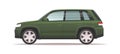 Green SUV car side view on a white background. Great family vehicle. Vector illustration