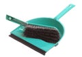 Green sweeping brush and dustpan isolated - housework Royalty Free Stock Photo