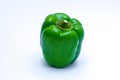 Green Sweet Bell Pepper, Capsicum annum, isolated on white background Royalty Free Stock Photo