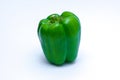 Green Sweet Bell Pepper, Capsicum annum, isolated on white background Royalty Free Stock Photo