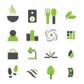 Green symbol icon set for comp