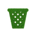Green symbol of trash bin made of grass, ecology concept, 3d render Royalty Free Stock Photo