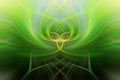 Green symmetrical abstract twirl effect for background