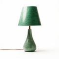 Minimal Jade Green Lamp With Brown Shade On White Background Royalty Free Stock Photo