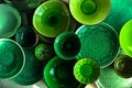 Green tableware as a background