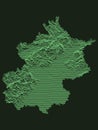 Relief Map of Beijing Municipality Royalty Free Stock Photo