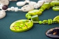 Green Tagua Nut Jewelry Set