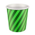 Green Tall Disposable Paper Cup. Container For Coffee, Java, Tea, Cappuccino, Dessert, Ice Cream, Sour Sream Or Snack