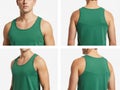 Green tank top isolated on white background Royalty Free Stock Photo