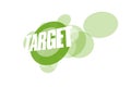 Green target graphic on white background