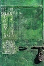 Green Tarnished Metal Door