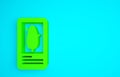 Green Tarot cards icon isolated on blue background. Magic occult set of tarot cards. Minimalism concept. 3d illustration