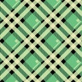 Green tartan fabric texture in a square pattern seamless vector illustration eps 10 Royalty Free Stock Photo