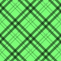 Green tartan fabric texture in a square pattern seamless vector illustration Royalty Free Stock Photo
