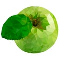 Green tasty apple stylized with triangles