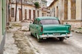 Green Taxi On The Streets Of Regla