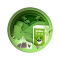 Green tea advertising vector icon brand design