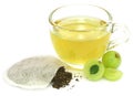 Green tea with ampla fruit Royalty Free Stock Photo