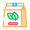 Green tea bag icon vector outline illustration Royalty Free Stock Photo