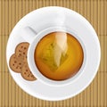 green tea with biscuit. Vector illustration decorative design