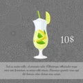 Green tea cocktail card template