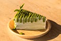 Green tea crape cake Royalty Free Stock Photo