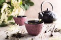Green tea with elder flower Royalty Free Stock Photo