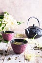 Green tea with elder flower Royalty Free Stock Photo