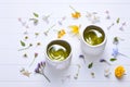 Herbal Tea Flowers Background Cup