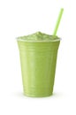 Green Tea Frappe Milkshake on White Background Royalty Free Stock Photo