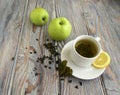 Green tea and green apples